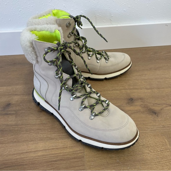 Cole Haan ZEROGRAND WATERPROOF BOOT WITH GENUINE SHEARLING TRIM IN PUMICE STONE - Picture 1 of 7